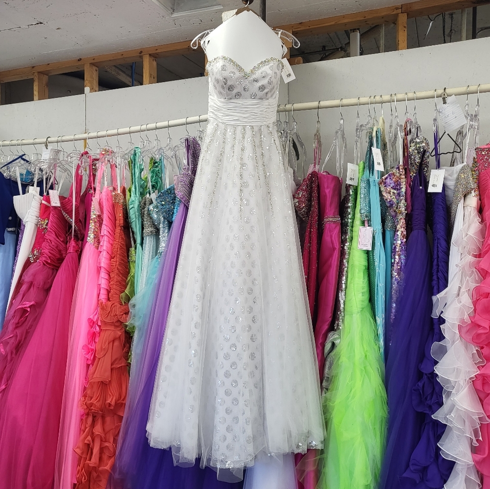 White Formal Dress by Tony Bowls